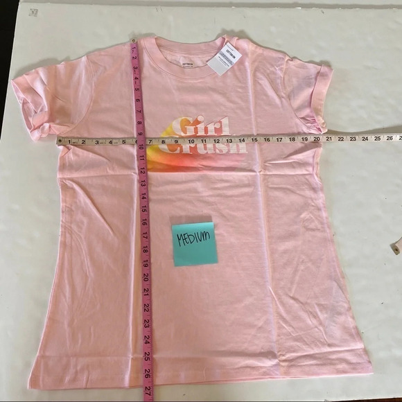 Girl Crush Tee Womens Small Medium Retro Print Graphic Tee Pink Cool Tshirt New - Picture 7 of 12